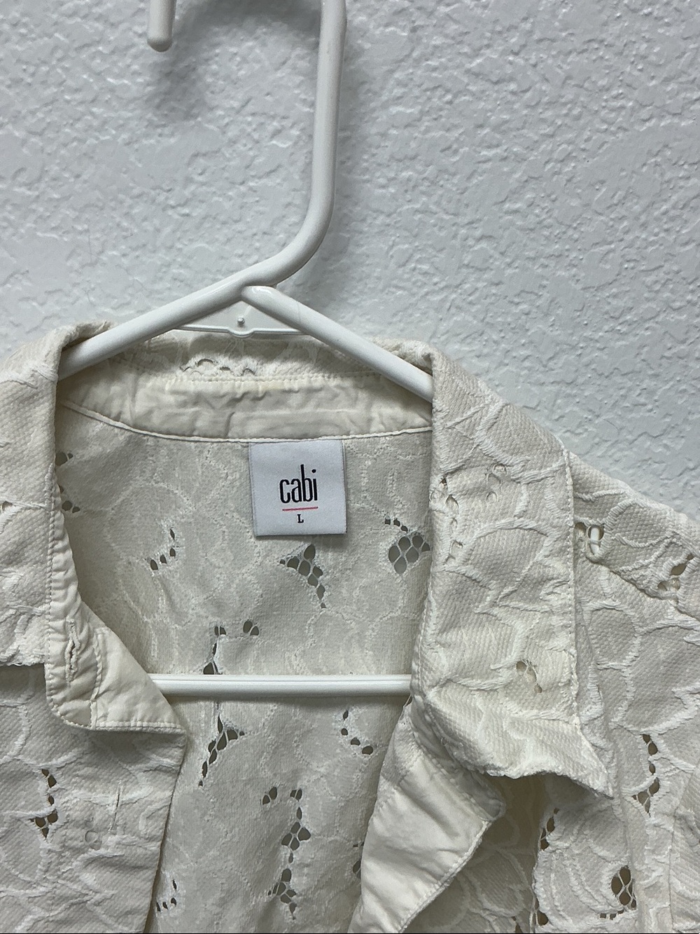CAbi Ivory Lace Cropped Button Jacket - Picture 2 of 6
